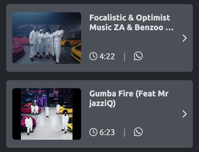 Search results for Gumba Fire on Tubidy, showing two versions with durations of 4:22 and 6:23